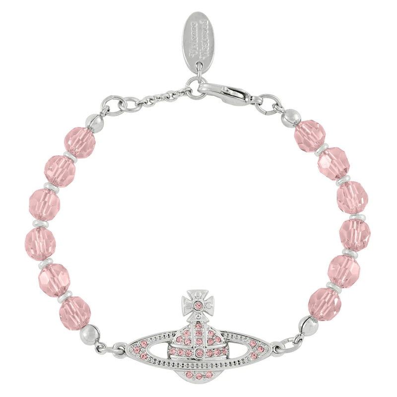 Vivienne Westwood Messaline Pink Orb Bracelet, Silver Plated