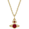 Vivienne Westwood London Orb Red Pendant, Gold Plated