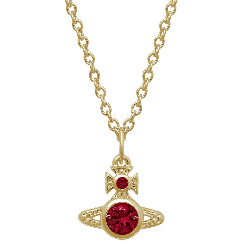 Vivienne Westwood London Orb Red Pendant, Gold Plated
