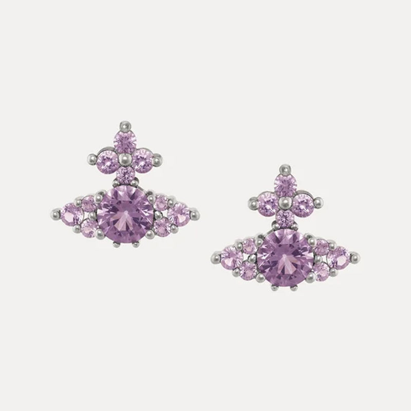 Vivienne Westwood Feodora Lavender Earrings, Silver Plated