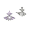 Vivienne Westwood Feodora Lilac Earrings, Silver Plated