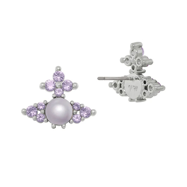Vivienne Westwood Feodora Lilac Earrings, Silver Plated