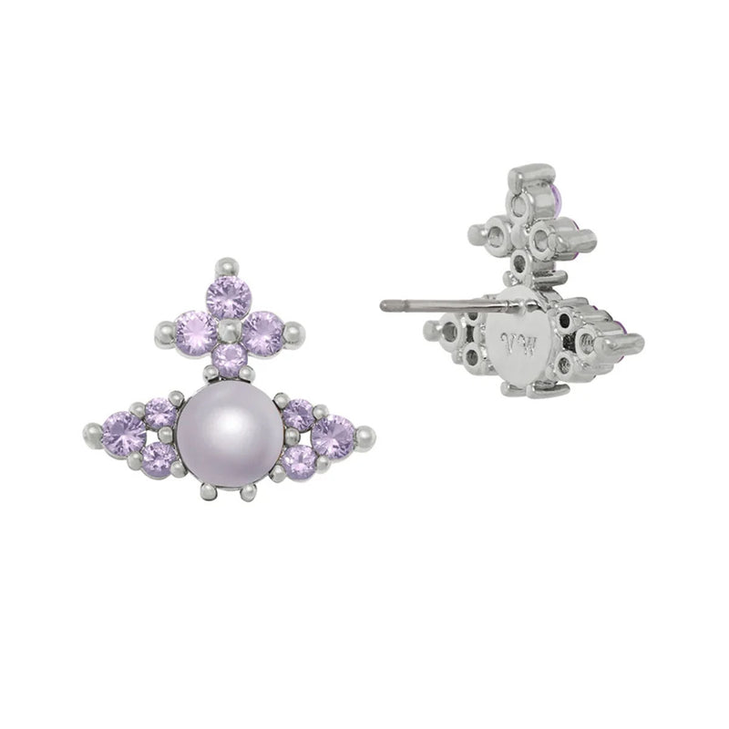 Vivienne Westwood Feodora Lilac Earrings, Silver Plated