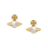 Vivienne Westwood Balbina Cream Pearl Earrings, Gold Plated