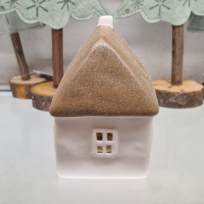 Glow by Welino Brown Thatched Cottage LED Tealight