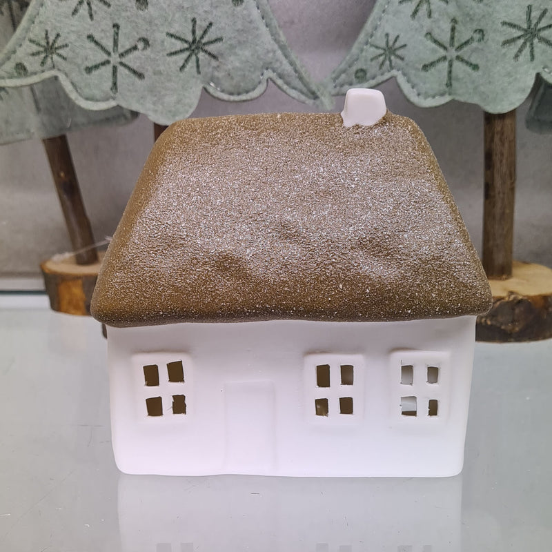 Glow by Welino Brown Thatched Cottage LED Tealight