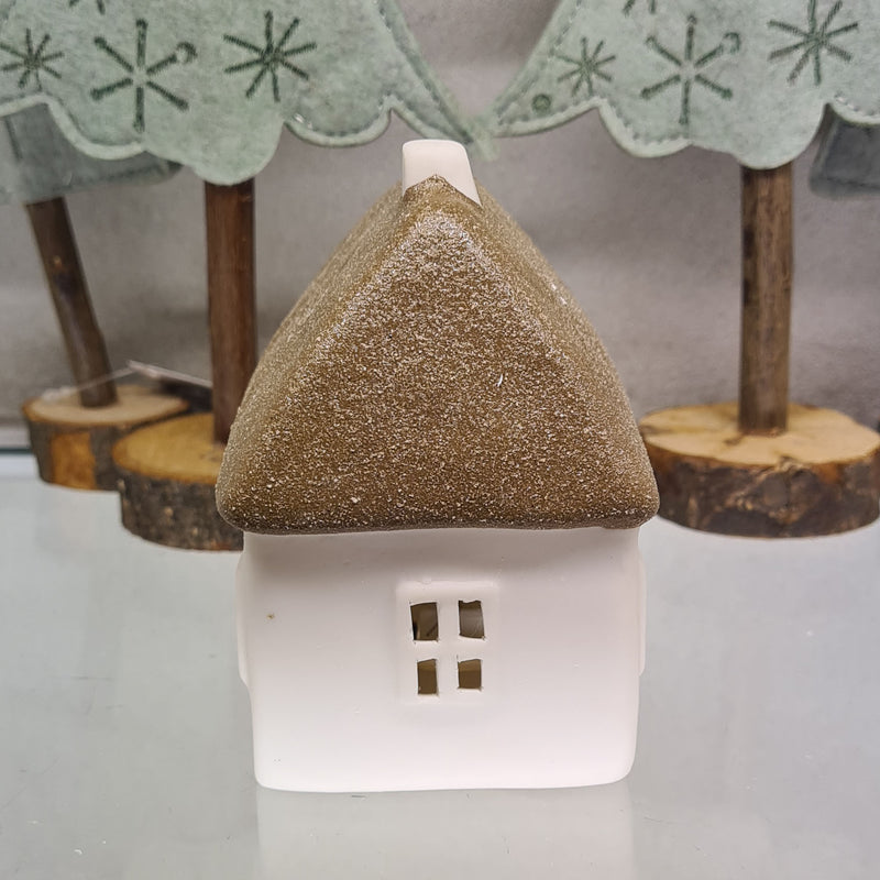 Glow by Welino Brown Thatched Cottage LED Tealight