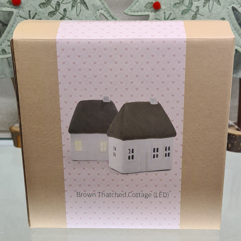 Glow by Welino Brown Thatched Cottage LED Tealight