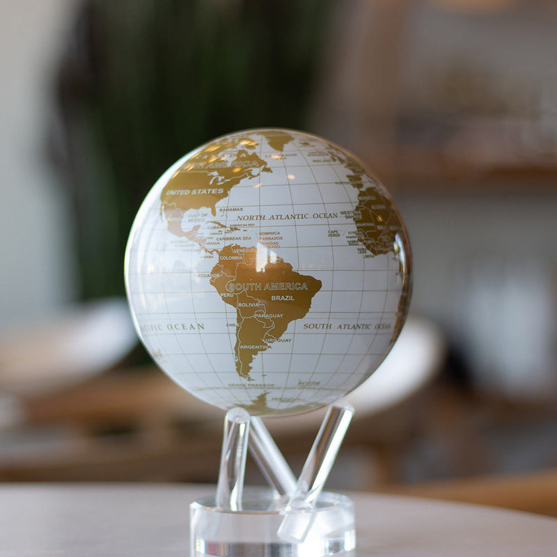 MOVA White & Gold 6 Inch Globe