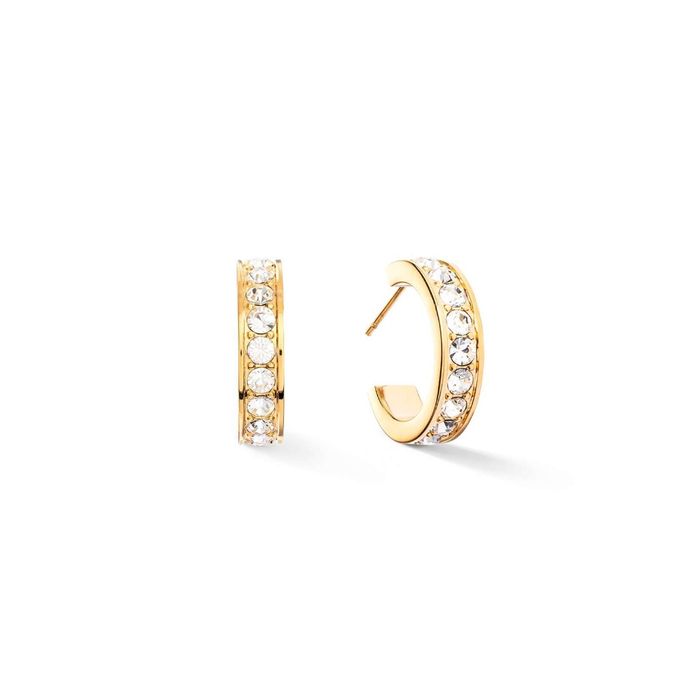 Coeur De Lion Stainless Steel & Gold Curved Earrings