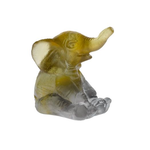 Daum Amber Grey Mini-Elephant
