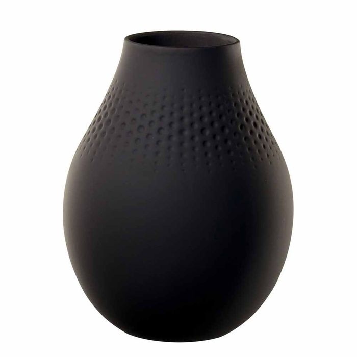 Villeroy & Boch Collier Perle Tall Black Vase