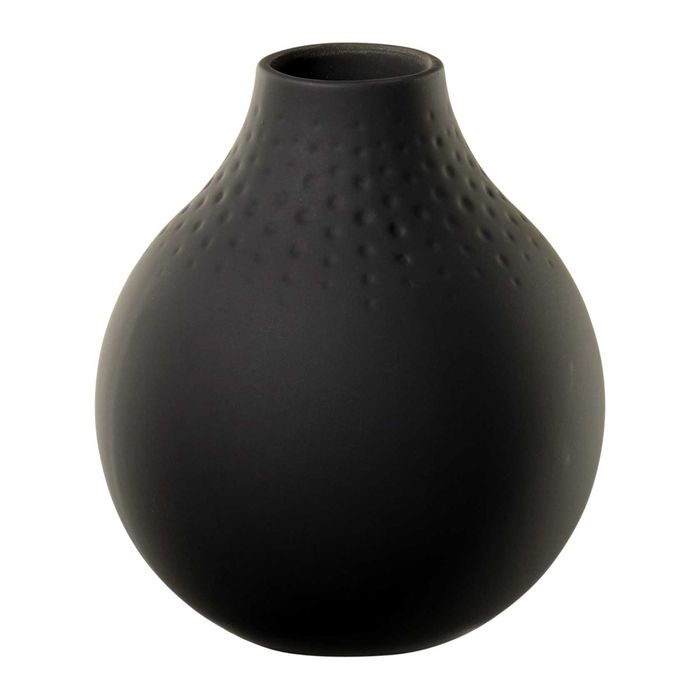 Villeroy & Boch Collier Carre Black Perle Vase, Small