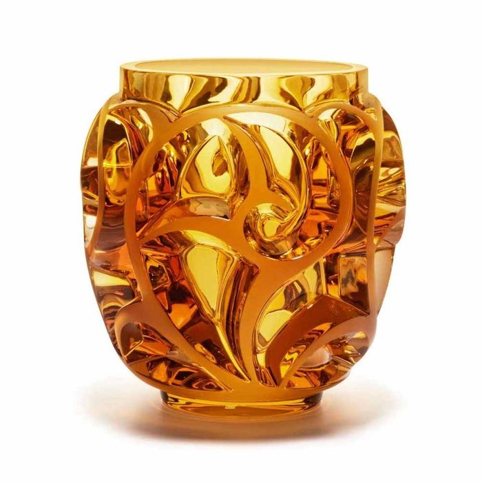 Lalique Tourbillons Amber Vase