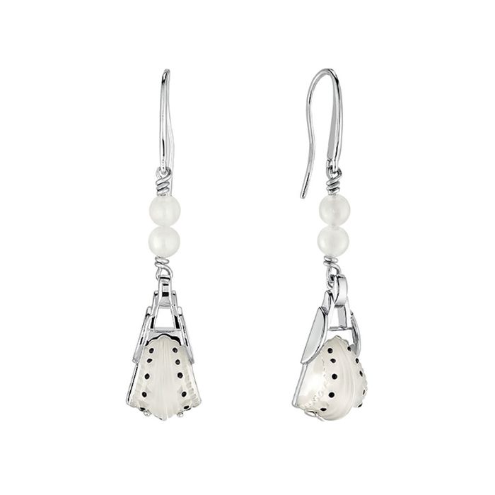 Lalique Icone Clear Drop Earrings