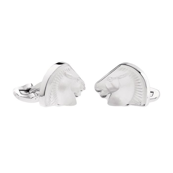 Lalique Cheval Mascottes Clear Cufflinks