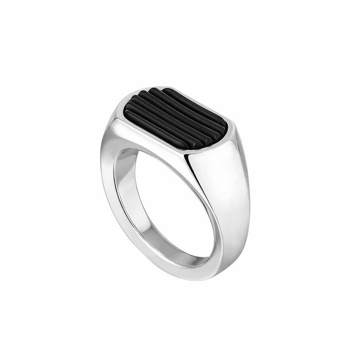 Lalique L'Homme Alpha Signet Black Ring, Size 61