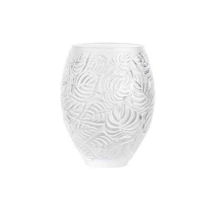 Lalique Clear Crystal Feuilles Vase