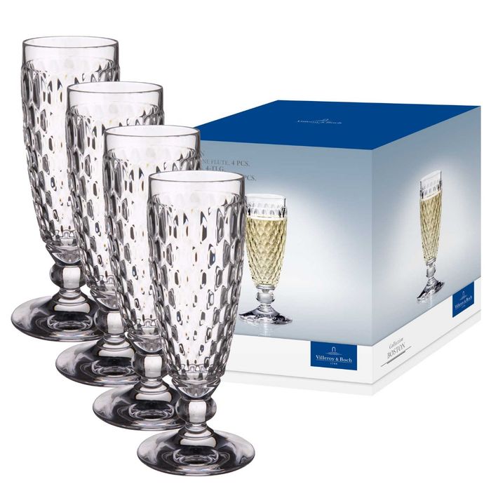 Villeroy & Boch Boston Clear Champagne Flutes, Set of 4