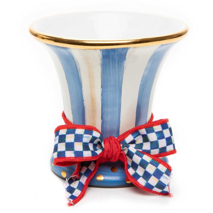 Mackenzie-Childs Royal Check Top Hat Vase