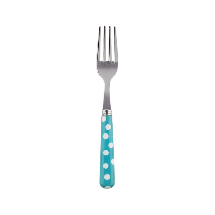 Sabre White Dots Turquoise 16cm Cake Fork