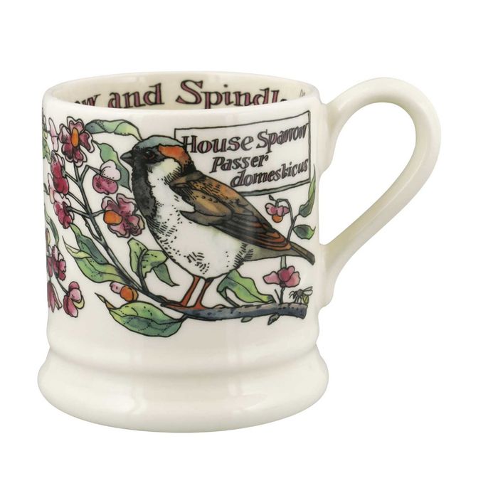 Emma Bridgewater In The Hedgerow Spindle & House Sparrow 1/2 Pint Mug