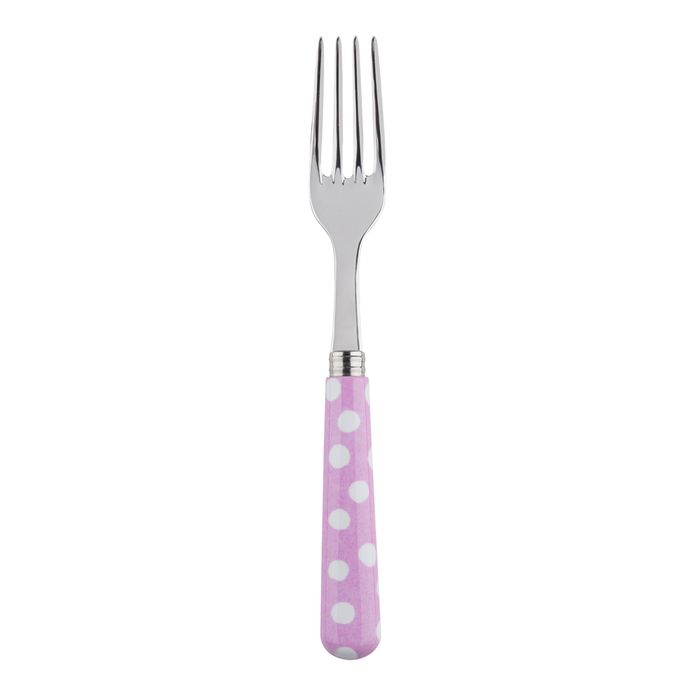Sabre White Dots Pink 22cm Dinner Fork