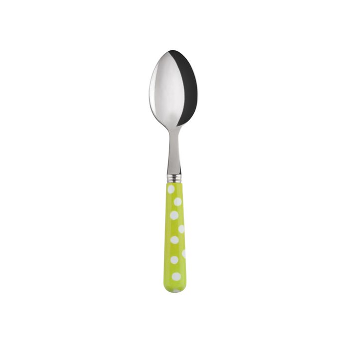 Sabre White Dots Light Green 14cm Coffee Spoon