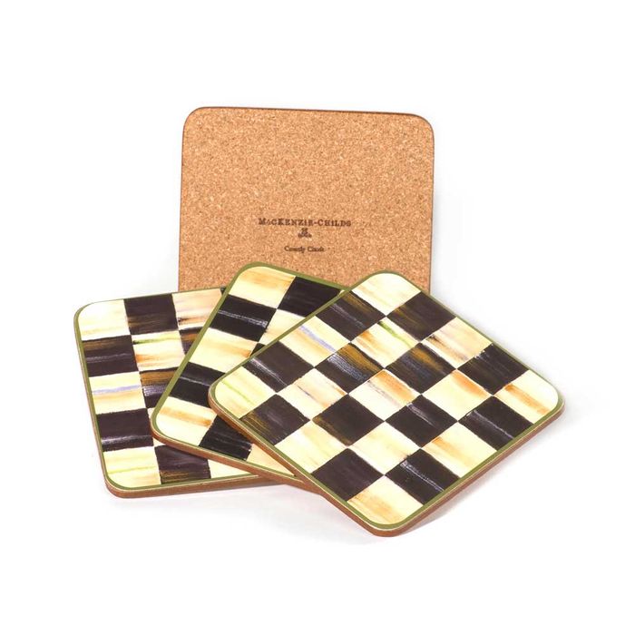 Mackenzie-Childs Courtly Check Square Coasters, Set of 4