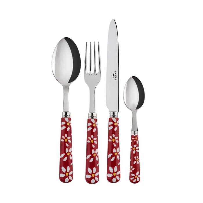 Sabre Marguerite Red 4 Piece Cutlery Set