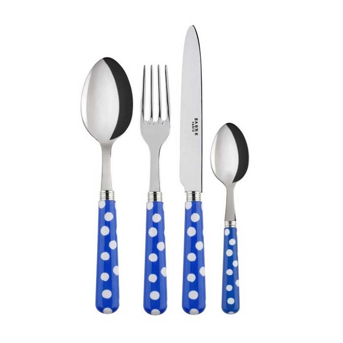 Sabre White Dots Lapis Blue 4 Piece Cutlery Set