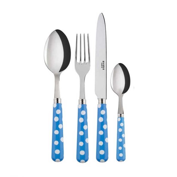 Sabre White Dots Light Blue 4 Piece Cutlery Set
