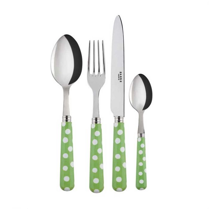 Sabre White Dots Garden Green 4 Piece Cutlery Set