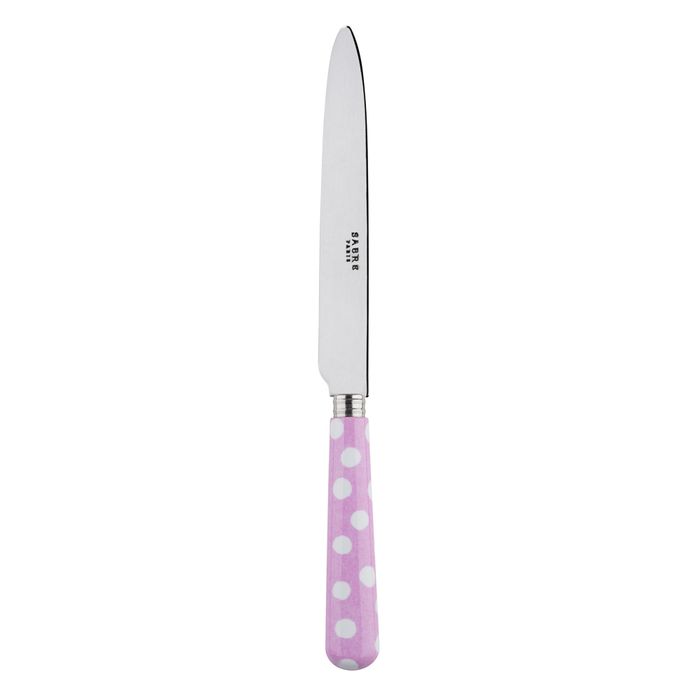 Sabre White Dots Pink 24cm Dinner Knife