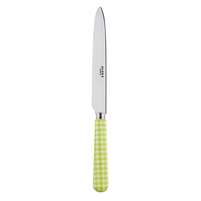 Sabre Gingham Light Green 24cm Dinner Knife
