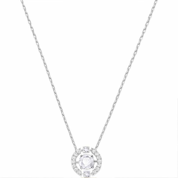 Swarovski Sparkling Crystal Necklace, White, Rhodium Plated