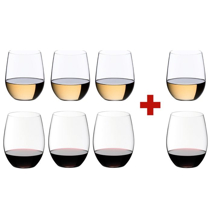 Riedel O Wine Tumbler Cabernet / Merlot & Viognier / Chardonnay Glasses (Set of 8)