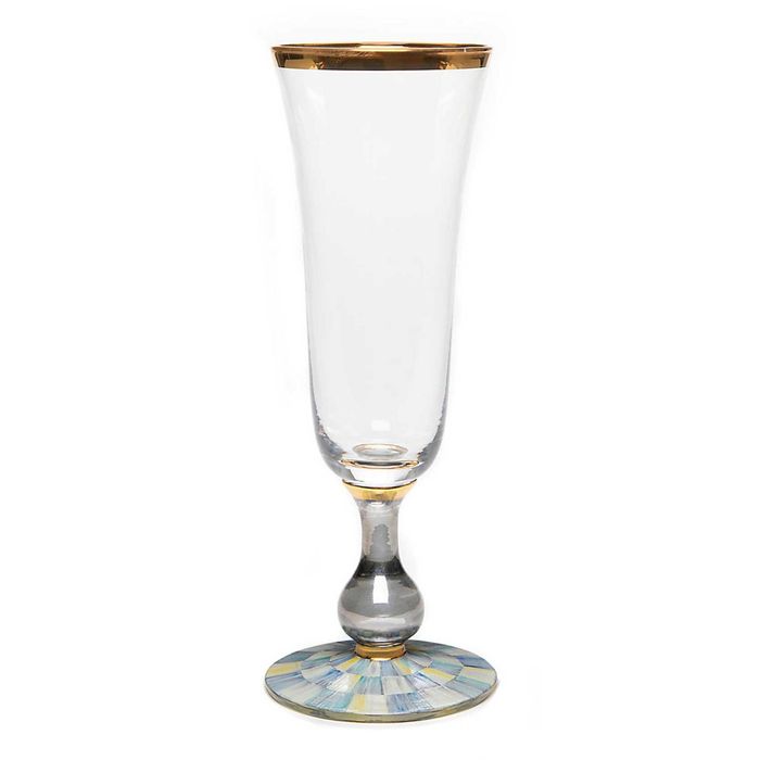 Mackenzie-Childs Sterling Check Champagne Flute 