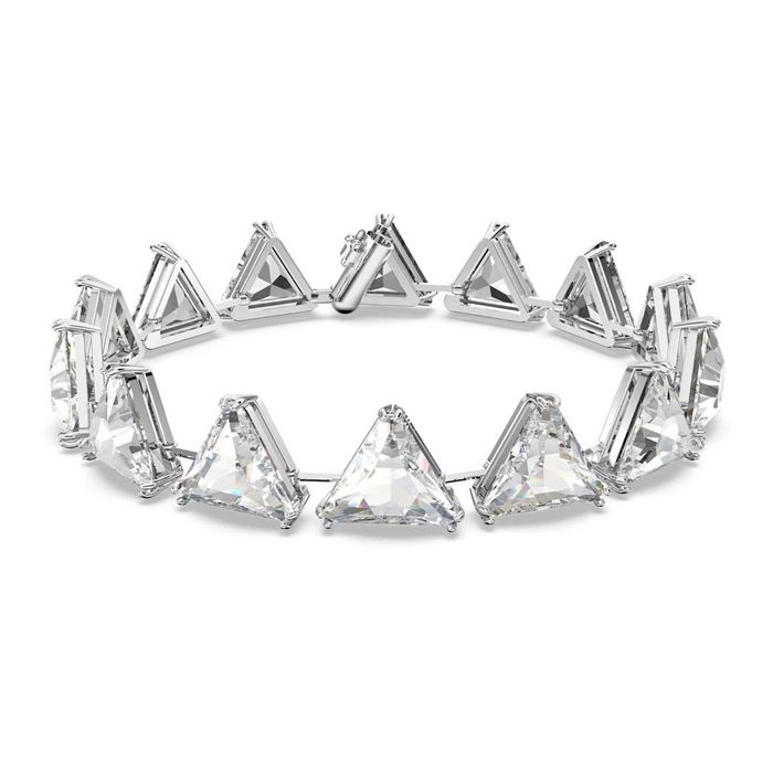 Swarovski Millenia Bracelet, Spike Triangle Cut Crystals, White, Rhodium plated