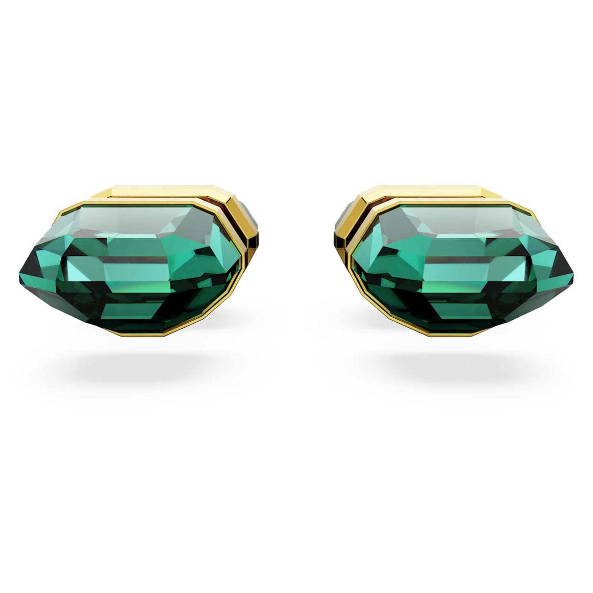 Swarovski Lucent Stud Earrings, Green, Gold-tone plated