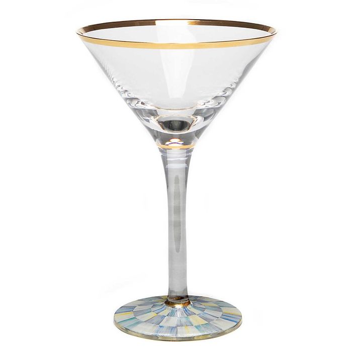 Mackenzie-Childs Sterling Check Martini Glass 