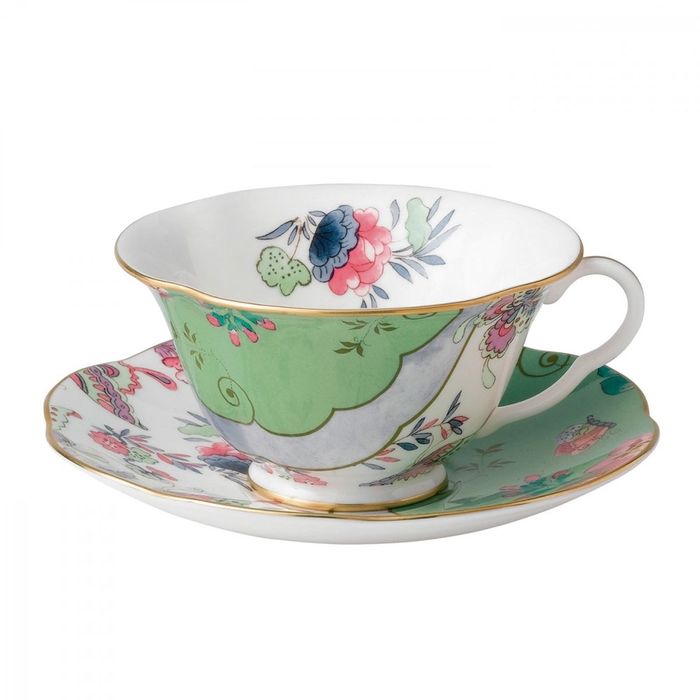 Wedgwood Butterfly Bloom Tea Cup & Saucer, Green