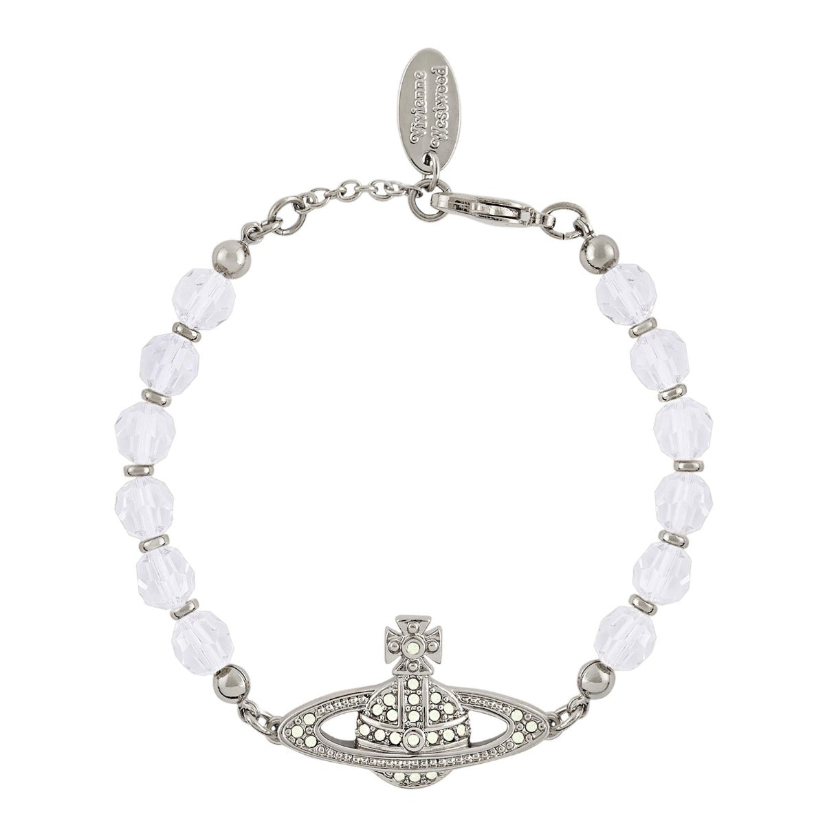 Vivienne Westwood Messaline Jonquil Crystal Bracelet, Platinum Plated