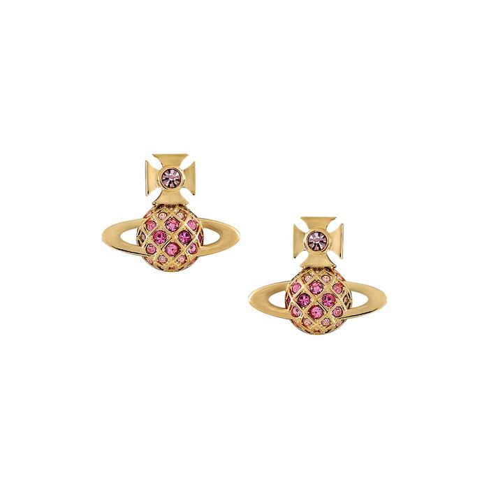 Vivienne Westwood Willa Bas Relief Earrings, Rose Gold Plated