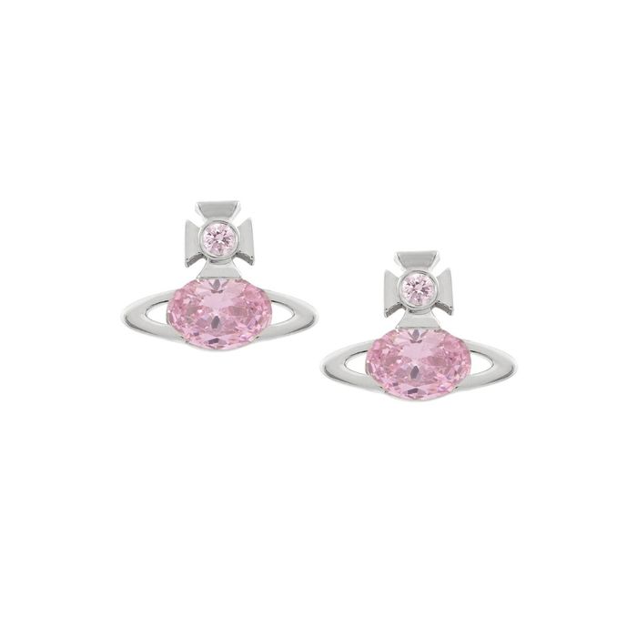 Vivienne Westwood Allie Light Pink Earrings, Platinum Plated