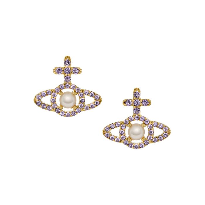 Vivienne Westwood Olympia Pearl Earrings, Gold Plated