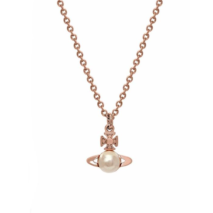 Vivienne Westwood Balbina Cream Pearl Pendant, Rose Gold Plated