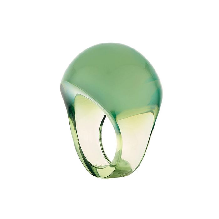 Lalique Cabochon Antinea Green Ring, Size 54