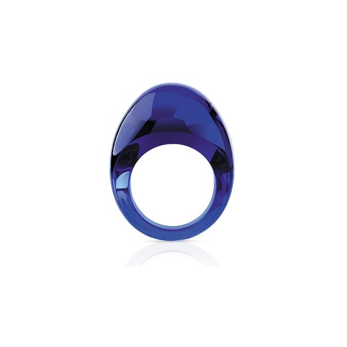 Lalique Cabochon Cap-Ferrat Blue Ring, Size 55