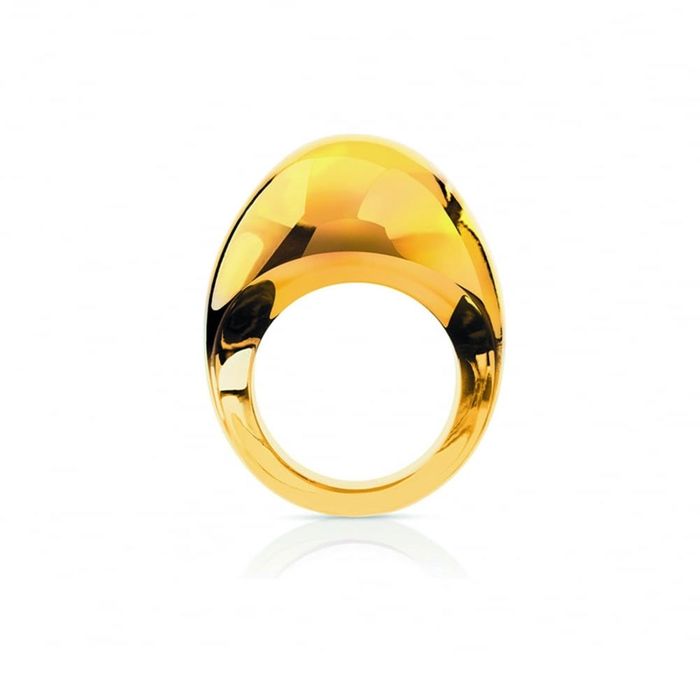 Lalique Cabochon Amber Ring, Size 57